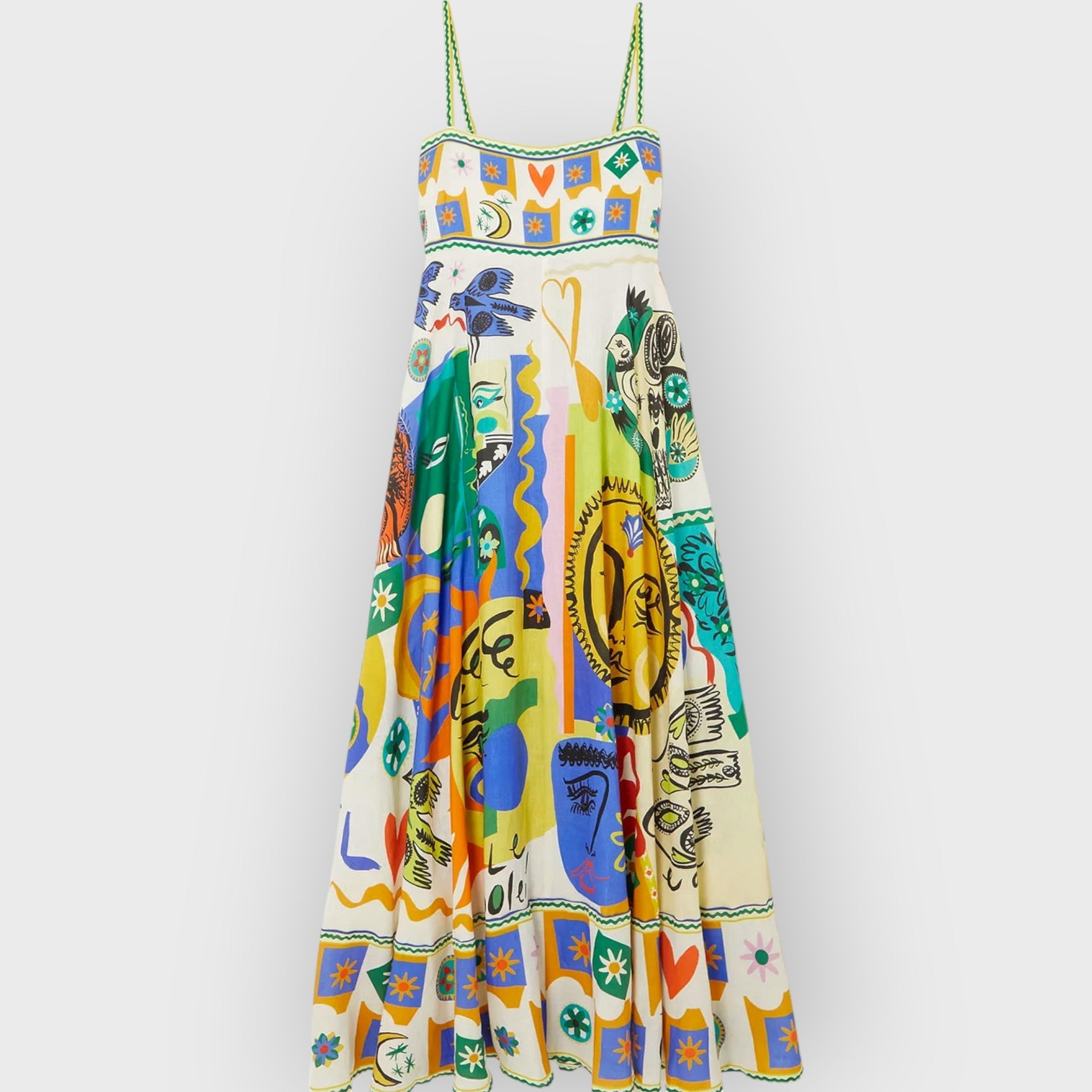 ISLA – CHIC GEOMETRIC GRAFFITI PRINT SLIP DRESS