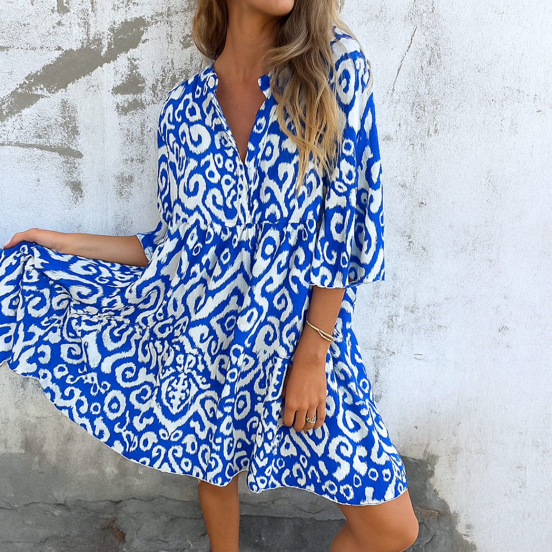 LUNA – ELEGANT V-NECK DRESS FOR MODERN GRACE