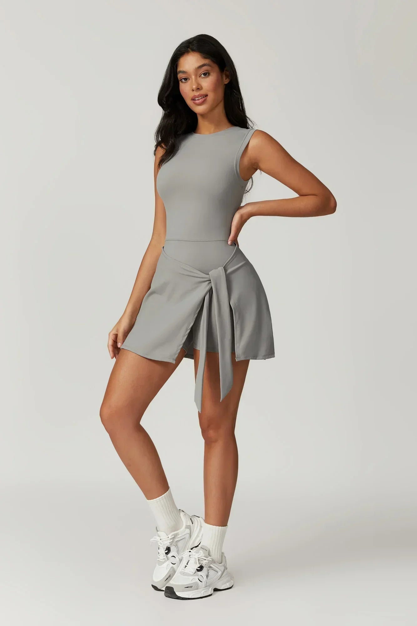 Celeste – High Collar Dress with Integrated Shorts