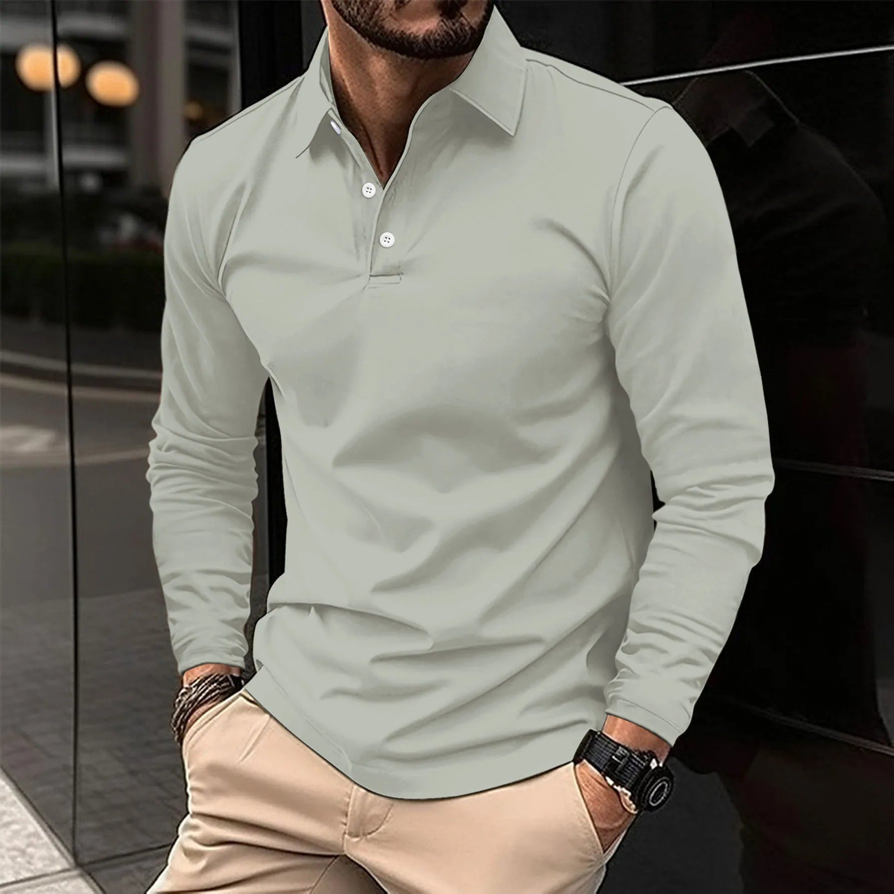 EZRA – RELAXED LONG-SLEEVE POLO