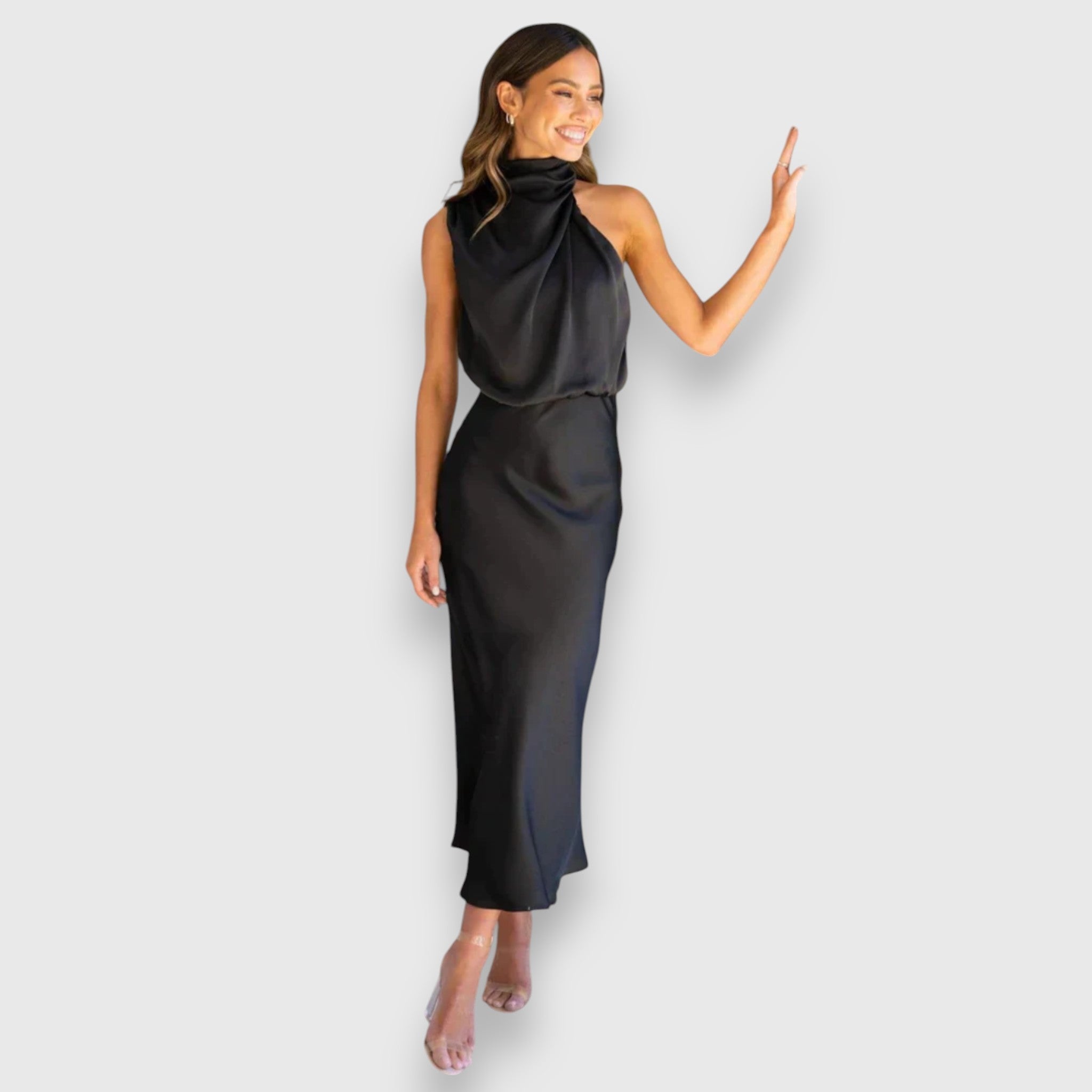 Daisy - Elegant Satin Halter Dress
