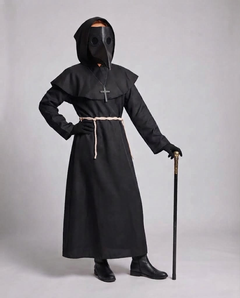 Women's monk costume with hood and ruffle elements Fashion Glam