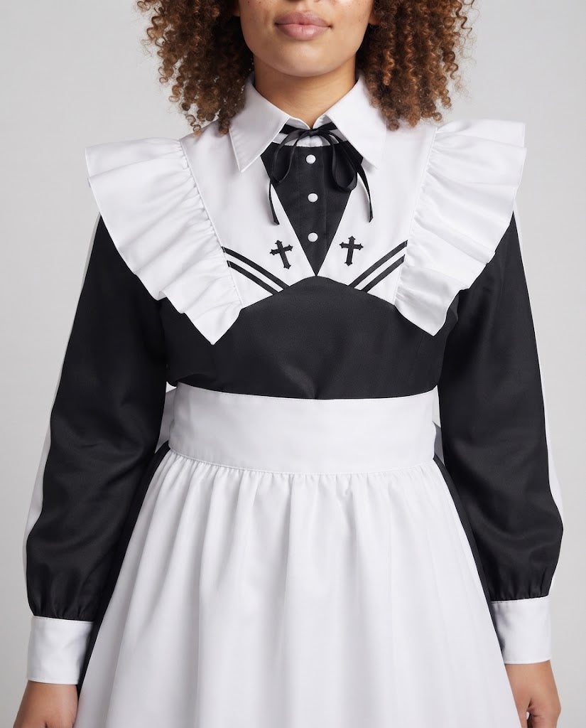 Women's costume dress with ruffle details and elegant accessories Fashion Glam