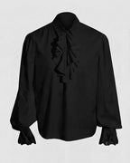 Women Ruffled Blouse with Elegant Collar Area Fashion Glam