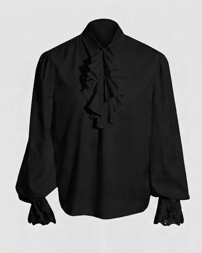 Women Ruffled Blouse with Elegant Collar Area Fashion Glam