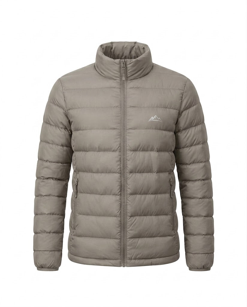 Women nan lightweight packable short quilted jacket with high stand-up collar and zippered pockets