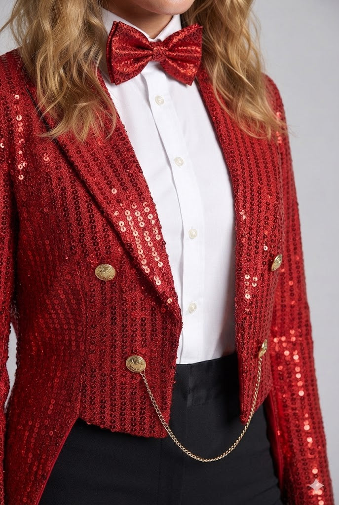 Women festive glitter blazer fashion glam