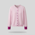 Women Asymmetrical Fine Knit Cardigan with Contrast Buttons and Thumb Hole Cuffs Fashion Glam