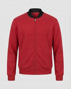 Men's Cotton-Mix Bomber Sweat Jacket with Full Zip and Side Pockets Fashion Glam