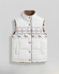 Women's Reversible Quilted Thermal Vest with Teddy Lining & Norwegian Pattern Fashion Glam