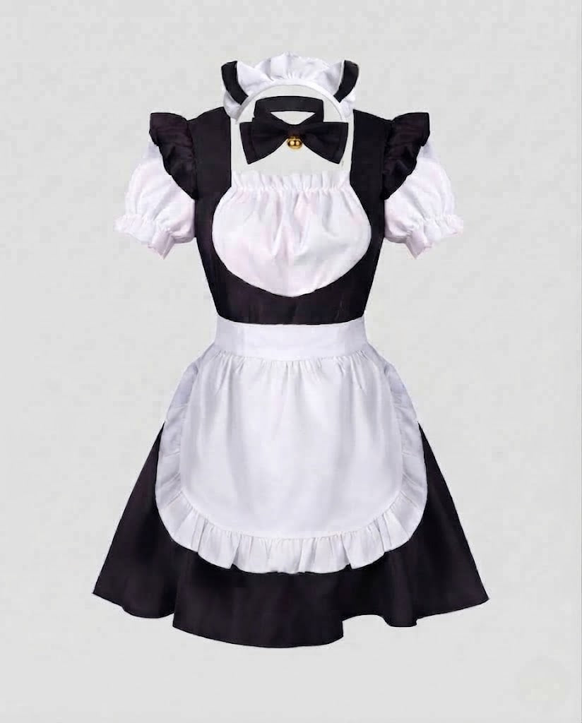 Women playful costume dress with ruffle details and hair accessory Fashion Glam