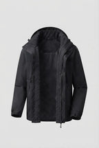Men's two-layer softshell outdoor jacket with removable fleece inner jacket and hood Fashion Glam