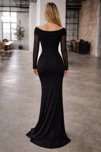 Women's Sleeveless Maxi Dress with Ruffle Details and Off-the-Shoulder Design