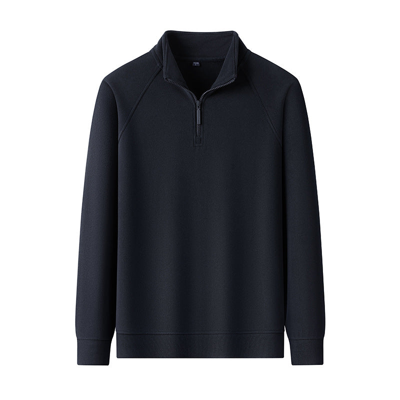 Warm men's undershirt pullover with stand-up collar