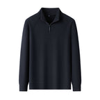 Warm men's undershirt pullover with stand-up collar