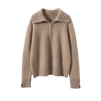 Women's cashmere pullover with zipper