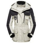Men's waterproof breathable three-piece outdoor expedition jacket with hood and multifunction pockets Fashion Glam