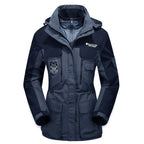 Men's waterproof breathable three-piece outdoor expedition jacket with hood and multifunction pockets Fashion Glam