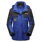 Men's waterproof breathable three-piece outdoor expedition jacket with hood and multifunction pockets Fashion Glam