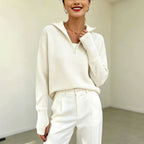 Women's Knit Sweater with Zipper
