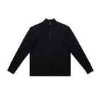 Classic knitted sweater with cable pattern and zipper