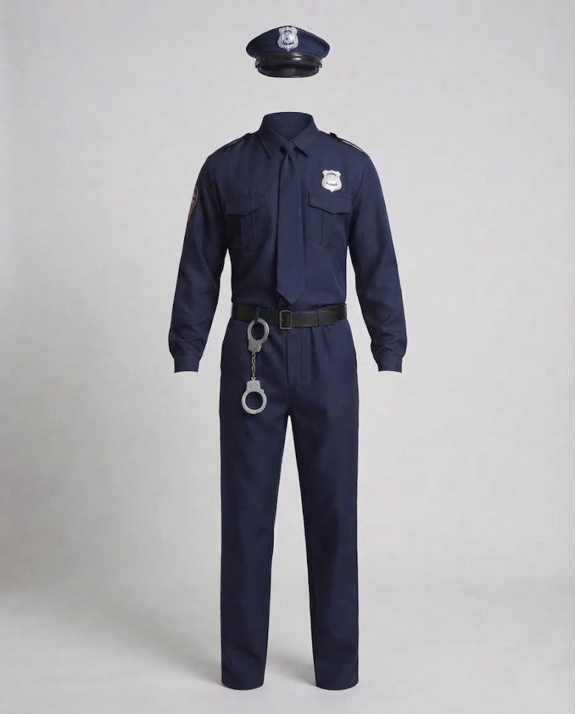 Men's police uniform with authentic details and high-quality material Fashion Glam