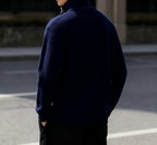 Unisex knitted pullover with zipper