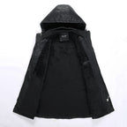 Men's leather jacket with hood and teddy lining, multifunctional utility biker jacket Fashion Glam