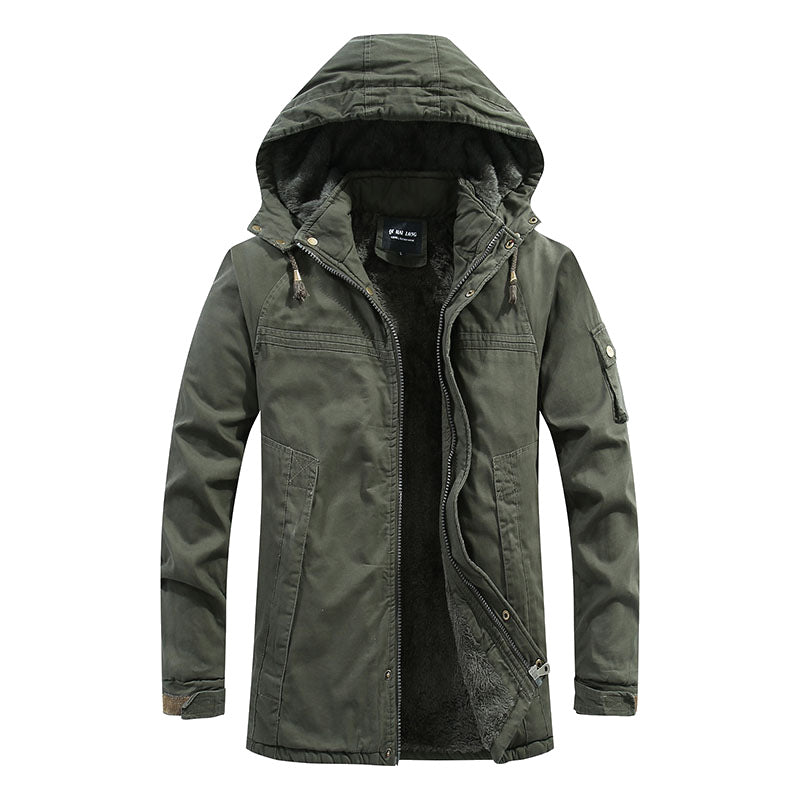 Men's Long Cut Field Parka with Soft Fleece Lining and Utility Pockets Fashion Glam