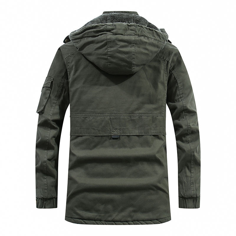 Men's Long Cut Field Parka with Soft Fleece Lining and Utility Pockets Fashion Glam