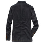 Men's denim blazer with casual cut, patch pockets, and fine lining Fashion Glam