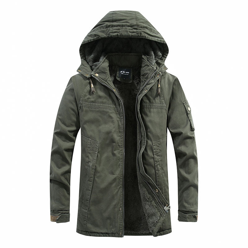 Men's Long Cut Field Parka with Soft Fleece Lining and Utility Pockets Fashion Glam