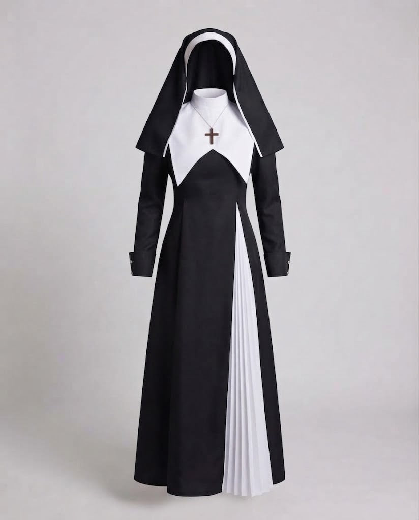 Women's Nun Costume with Cross and Hood Fashion Glam