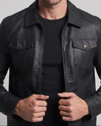 Men's fashionable and durable faux leather jacket Fashion Glam
