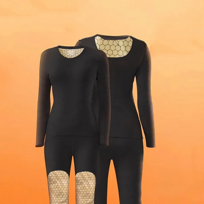 Thermal underwear set for couples, round neck