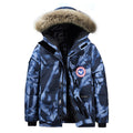 Men's Padded Winter Parka with Hood and Removable Fur Collar Fashion Glam