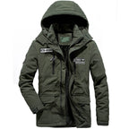 Men's military functional parka with teddy lining, hood, and multiple pockets Fashion Glam
