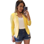 Women's Tailored Business Blazer with Minimalist Stand Collar Fashion Glam