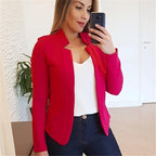 Women's Tailored Business Blazer with Minimalist Stand Collar Fashion Glam