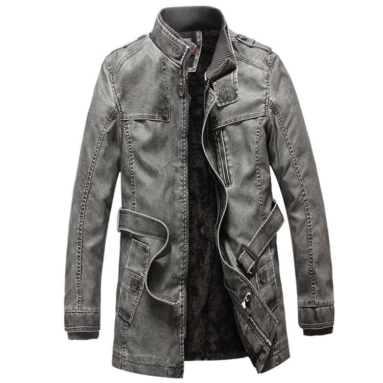 Men's Thermal Denim Parka with Sherpa Lining, High Collar and Multifunctional Pockets Fashion Glam