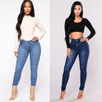 Ladies High-Rise Sculpting Skinny Jeans with Shaping Hip Lift Fashion Glam