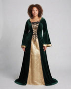 Women Elegant Gown-Dress in Medieval Style Fashion Glam