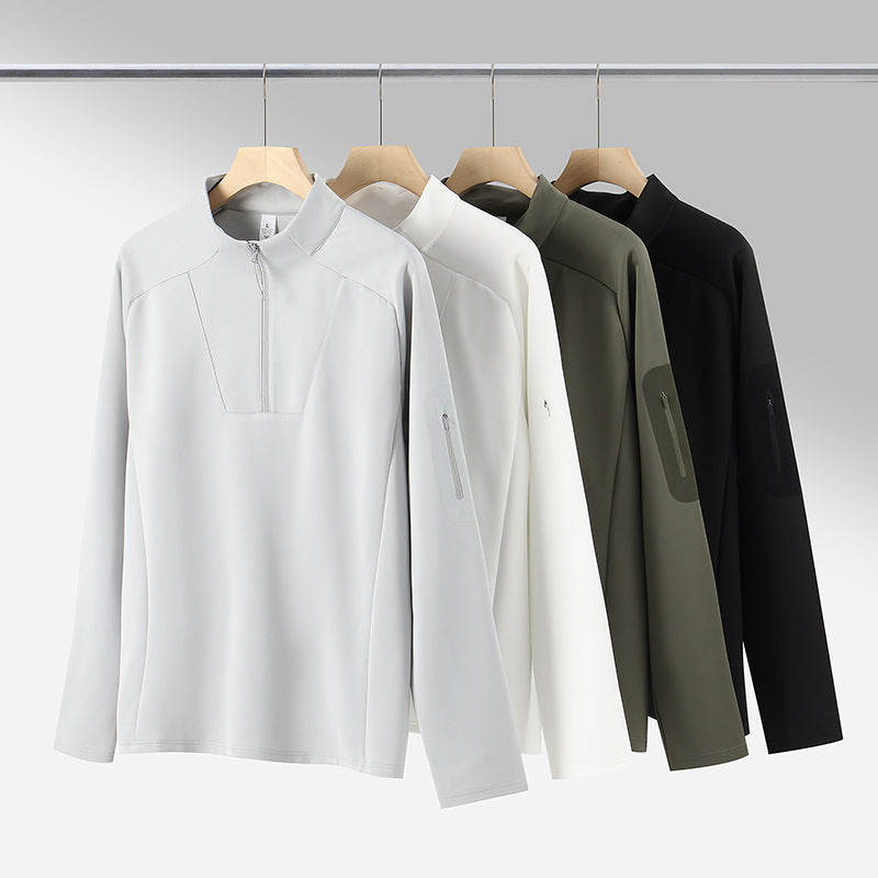 Men's sweatshirt with zipper and stand-up collar