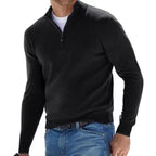 Men's knit sweater with half zipper