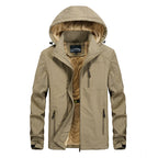 Men's Utility Hooded Jacket with Full Zip and Warm Faux Fur Lining Fashion Glam