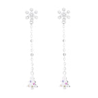 Women’s earrings with sparkling snowflake pendant and chain embellishment Fashion Glam
