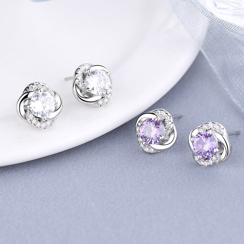 Women's earrings with sparkling cubic zirconia and elegant cable design Fashion Glam