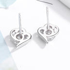 Women’s stud earrings with stylish heart design and sparkling crystals Fashion Glam