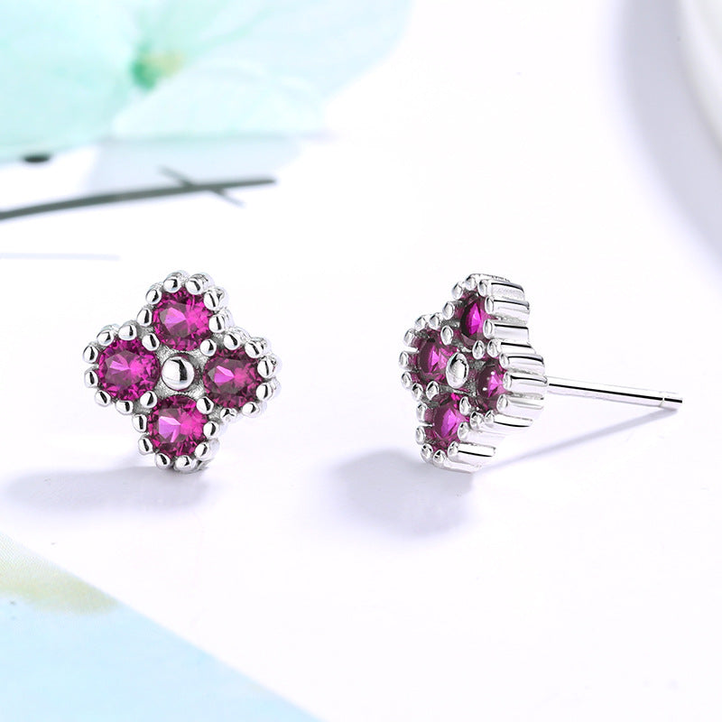 Women's earrings with multilayer floral design and sparkling zirconia Fashion Glam