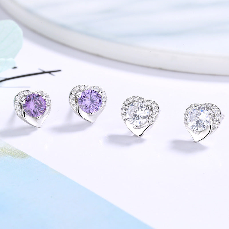 Women's earrings in heart-shaped design with sparkling zirconia Fashion Glam